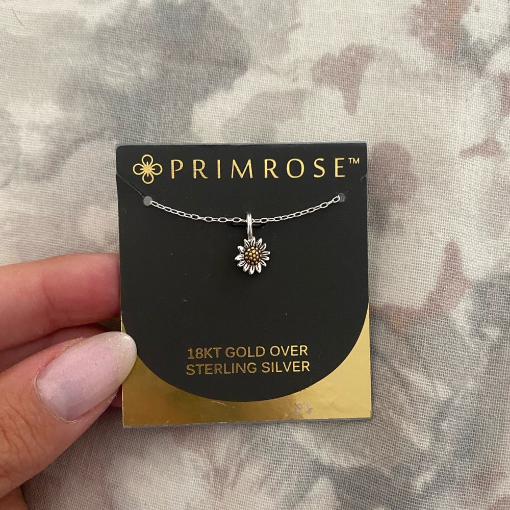 18kt Gold & Silver Daisy Necklace